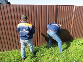 Забор из профнастила с утрамбовкой щебнем 79 метров фото в Первомайске